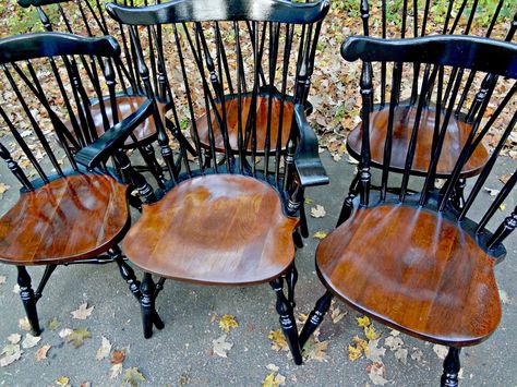 ethan allen maple chair refinish - Google Search Refinish Table, Painted Hutches, Washed Furniture, Painted Accent Table, Dining Chair Makeover, Distressed Furniture Diy, Maple Furniture, Ethan Allen Dining, Vintage Makeover