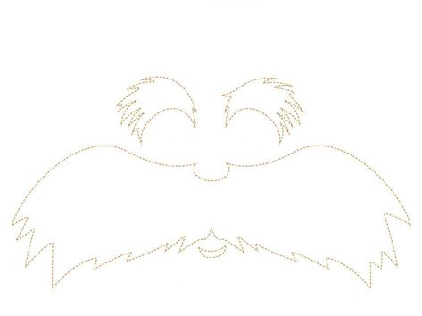 The Lorax Eyebrow Template - FREE DOWNLOAD Lorax Mustache Template, Lorax Mustache, Mustache Template, Beard Template, Dr Seuss Lorax, Lorax Costume, Dr Seuss Costumes, Lorax Birthday, Lorax Party