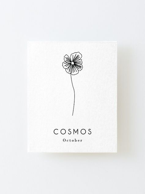 Simple Cosmos Flower Tattoo, Birth Flower Tattoos October, October Birthday Tattoo, Layla Tattoo, Birth Flower October, October Tattoo Ideas, October Flower Tattoo, October Birth Flower Tattoo, October Flower