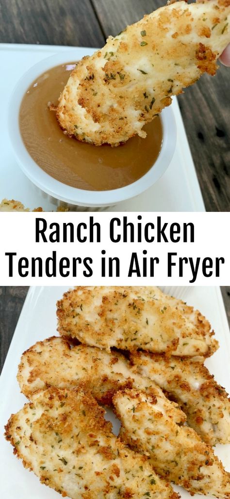 Ranch Chicken Tenders are made in the air fryer for the juiciest, most tender chicken recipe! Ranch Chicken Tenders, Air Fryer Chicken Tenders, Chicken Tenderloin Recipes, Air Fried Food, Air Fryer Recipe, Air Fryer Oven Recipes, Air Fry Recipes, Tenderloin Recipes, Chicken Tender Recipes