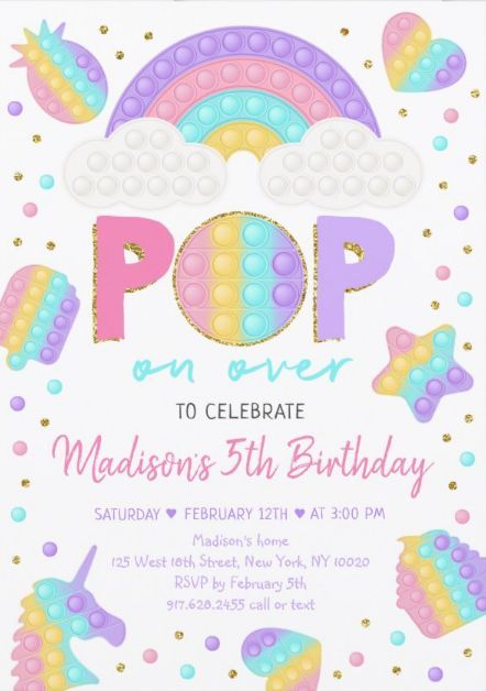 Popit Theme Birthday Decor, Pop It Birthday Theme, Poppit Fidget Birthday Party, Popit Party Ideas, Pop It Birthday Party Theme Decor, 7th Birthday Theme Girl Party Ideas, Pop It Invitation Birthday, Pop It Party Ideas, Pop It Themed Birthday Party