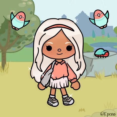 cute little girl I named her brookylen Toca Life World Characters, Toca Boca World Wallpaper, Toca Life World, Free House Design, Sweet Drawings, Create Your Own World, World Wallpaper, Toca Life, Preppy Wallpaper