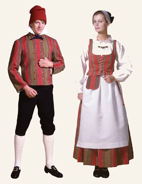 costumes-finlande-akaa Finland People, Finnish Costume, Folk Costume, Finland, Art Journal, Art