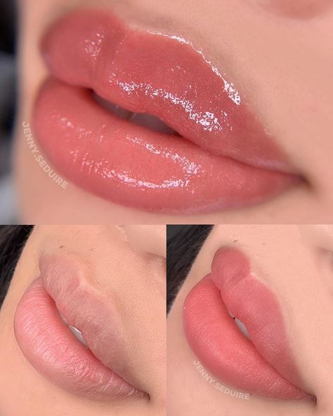 Microblading | Krystal Renee on Instagram: “Favorite Lip Blush color mix 🥰 | wear it glossed or matte? - Photo is immediately after first session with minimal swelling ✨👄 by…” Lip Blushing Tattoo Colors Mauve, Lip Blushing Tattoo Before And After Natural, Lip Blushing Tattoo Before And After Healed, Lip Blushing Tattoo Colors Natural, Lip Blushing Tattoo Colors, Lip Blushing Tattoo, Lip Pmu, Lip Color Tattoo, Lip Blush Tattoo