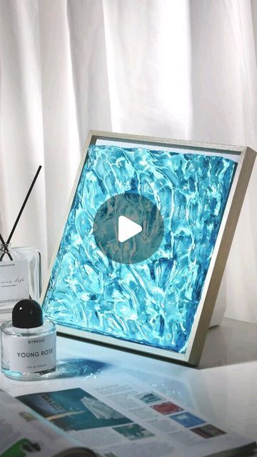 Resin Water Effects, Ocean Art Resin, Blue Resin Art, Resin Ocean Art, Ocean Resin Art, Turquoise Ocean, Water Effect, Resin Pour, Ocean Vibes