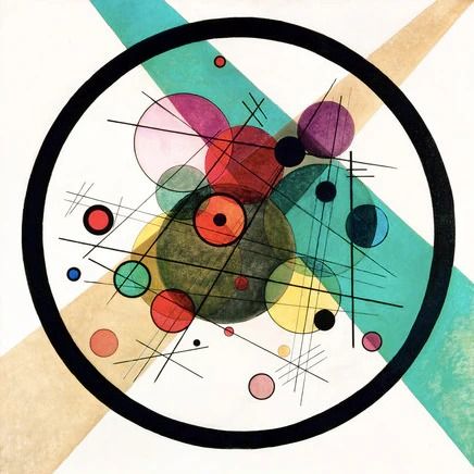 Kandinsky Circles, Kandinsky Art, Most Famous Paintings, Geometric Abstraction, Wassily Kandinsky Paintings, Soyut Sanat Tabloları, Expressionism Abstract, Modern Poster, Wassily Kandinsky