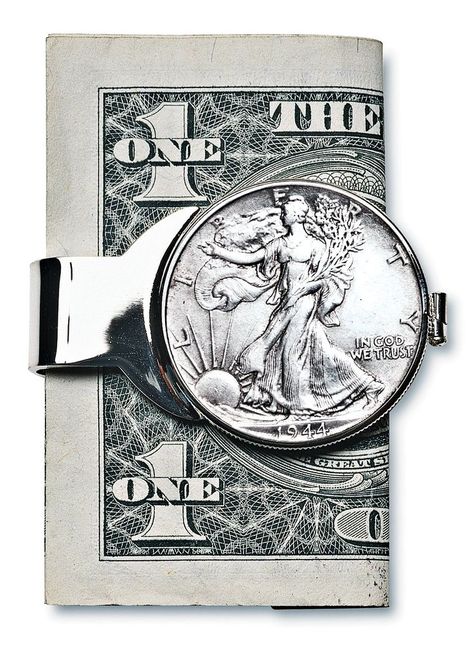 Coin Money Clip - Silver Walking Liberty Half Dollar | Brass Moneyclip Layered in Silver-Tone Rhodium | Holds Currency, Credit Cards, Cash | Genuine U.S. Coin | Certificate of Authenticity Treasure Coin, Silver Money Clip, Gold Chic, Buy Coins, Money Collection, Half Dollar Coin, American Coins, Money Organization, Dollar Coin