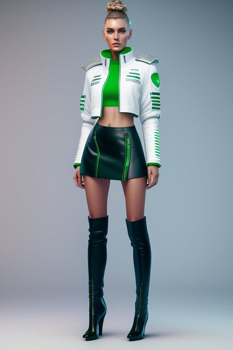 Retrofuturism Outfits, Biopunk Fashion, Sci Fi Fashion Futuristic, Futuristic Outfit Ideas, Future Fashion Women, Scifi Outfit, Scifi Fashion, Streetwear Futuristic, Sci Fi Outfits