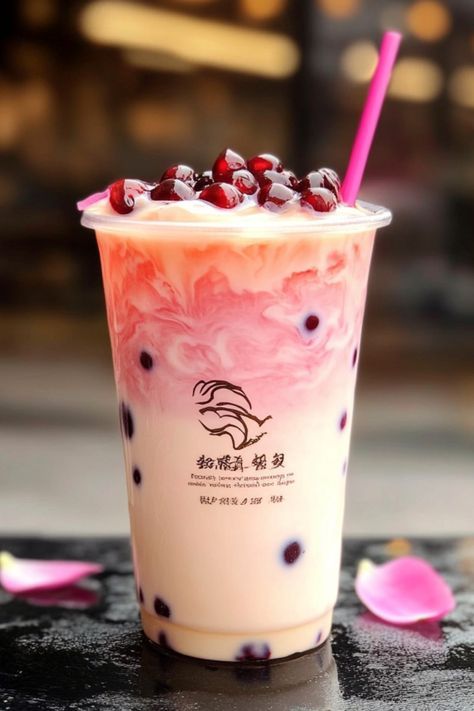 Read this guide and learn how to make rosehip milk tea and why it's the hip drink of the moment at boba tea shops around the world. Bobo Tea, Bubble Tea Aesthetic, Boba Tea Shop, Milk Tea Recipe, Healthy Teas Recipes, Cute Boba Tea, Boba Tea Recipe, Boba Shop, Bubble Tea Recipe