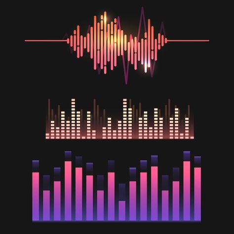 Colorful sound wave equalizer vector des... | Free Vector #Freepik #freevector #sound-bar #music-bar #music-equalizer #music-beats Bar Music, Music Waves, Waves Icon, Wave Illustration, Music Illustration, Sound Wave, Free Vector Illustration, Free Hand Drawing, Music Sound