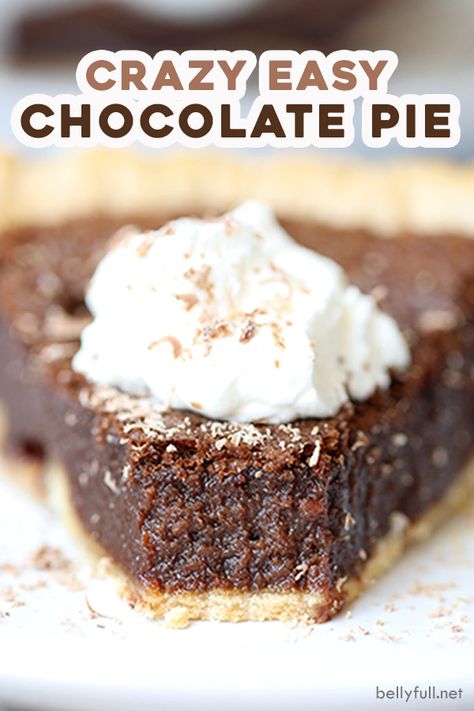 Milk Chocolate Pie Recipe, French Coconut Pie, Easy Chocolate Pie, Chocolate Chip Cookie Pie, Baking Pie, Craving Chocolate, Pie Chocolate, Fudge Pie, Oreo Milkshake