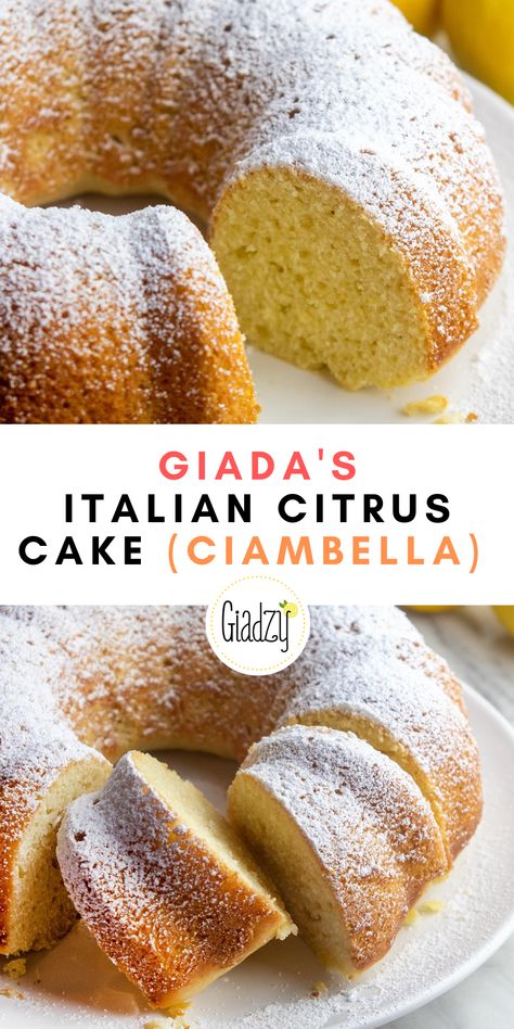 Ciambella is a delicious classic Italian cake that’s traditionally eaten for breakfast, and it’s incredibly simple and easy to make. Light, fluffy, tender, and with a great aromatic flavor of lemon and olive oil and a touch of fennel – it really is perfect with espresso in the morning! Lemon Olive Oil Cake Giada, Italian Lemon Cake Italy, Amalfi Style Lemon Bundt Cake, Italian Lemon Olive Oil Cake Recipe, Giada De Laurentiis Orange Olive Oil Cake, Italian Lemon Bundt Cake, Italian Lemon Olive Oil Cake, Fennel Cake Recipes, Italian Bundt Cake Recipes