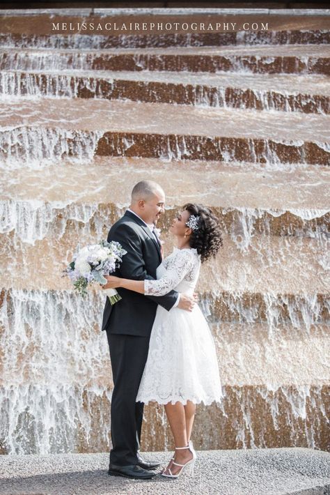 Fort Worth Water Gardens Photos Fort Worth Water Gardens Photography, Fort Worth Water Gardens, Square Photography, Gardens Photography, Nontraditional Bride, Downtown Fort Worth, Sweet Wedding Dresses, Fort Worth Wedding, Water Gardens