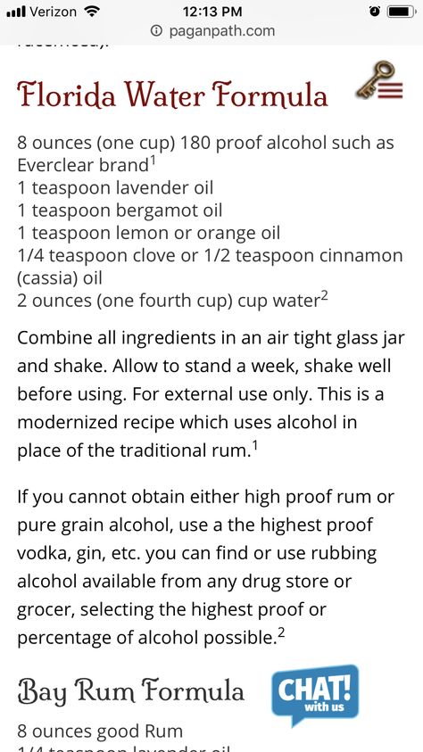 Van Van Oil Recipe, Magick Waters, Florida Water Recipe, Novice Witch, Van Van Oil, Potion Recipes, Grimoire Ideas, Sun Magic, Magic Oil