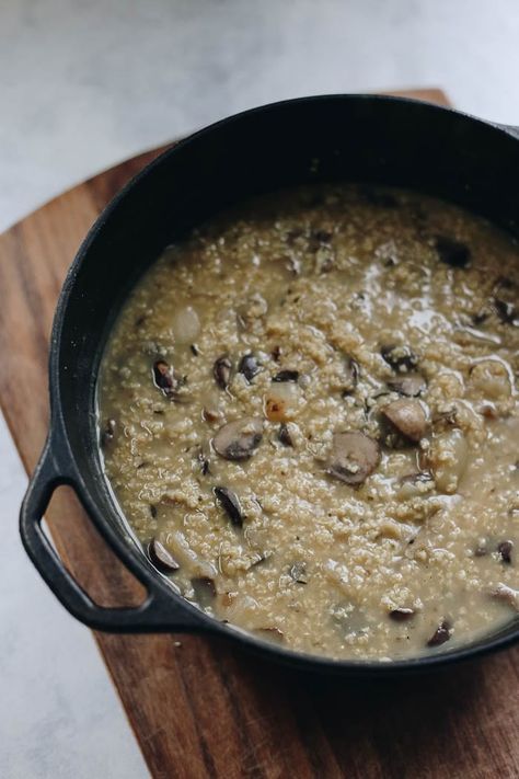 Mushroom Millet Soup - The Healthy Maven Millet Soup, Hearty Appetizer, Sauerkraut Soup, Plant Based Whole Foods, Creamy Mushrooms, Vegetarian Soup, Creamed Mushrooms, Mushroom Recipes, Millet