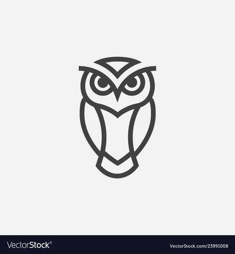 Owl Logo Illustration, Simple Owl Tattoo Design, Minimalist Owl Tattoo, Owl Line Drawing, Line Art Owl, Owl Illustration Art, Owl Line Art, Simple Owl Tattoo, Owl Icon