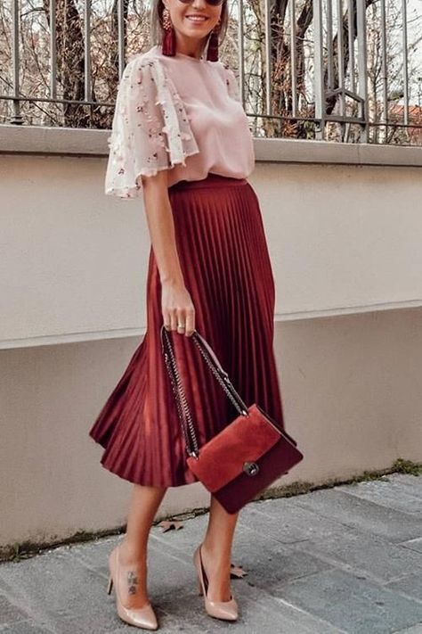 7949e456002b28988d38185bd30e77fddesc40398139ri Pleated Maxi Skirts, Summer Work Wardrobe, Red Pleated Skirt, Dorothy Dandridge, Bath Dress, Pleated Maxi Skirt, Summer Work Outfits, Pleated Maxi, Skirt Outfit