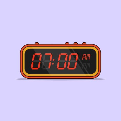 Vector digital alarm clock vector icon i... | Premium Vector #Freepik #vector Retro Clock Illustration, Clock Graphic Design Illustrations, Digital Alarm Clock Drawing, Digital Clock Illustration, Digital Clock Drawing, Alarm Clock Illustration, Freepik Illustration, Digital Clock Design, Susan Kare