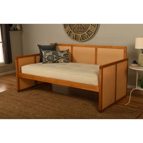 Featuring a clean-lined wooden frame, the Abaco daybed was designed with attention to every detail. This daybed features a solid wood construction in a natural honey finish that adds warmth to any space. Rattan Webbing, Daybed Frame, Wooden Daybed, Rattan Daybed, Wood Daybed, Bed Dimensions, Beds And Headboards, Guest Bed, Natural Honey