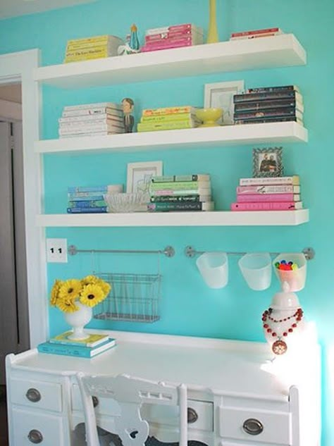 Bilik Kecil, White Desk, Diy Casa, Desk Areas, Big Girl Rooms, Teen Room, Teen Bedroom, Beautiful Bedrooms