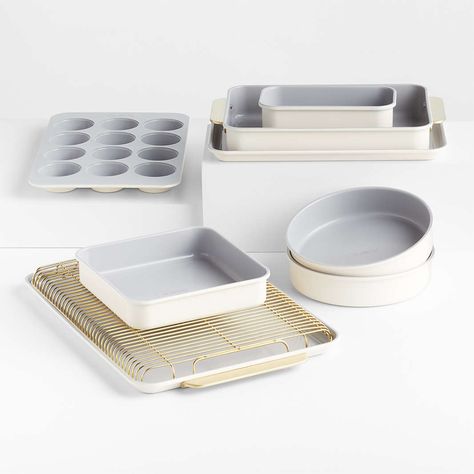 Inside Kitchen Cabinets, Ceramic Bakeware Set, Wedding Registry Items, Ceramic Cookware Set, Ceramic Bakeware, Ceramic Cookware, Cafe Ideas, Registry Items, Kitchen Ware