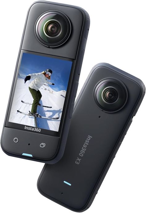 360 Capture & Reframing: X3 captures 5.7K 360 Active HDR video, so you'll never miss the action. Choose your favorite angle after the fact with easy reframing tools in the AI-powered Insta360 app.Dual 1/2" 48MP Sensors: X3's new sensors pack in more pixels for greater clarity and detail, even in low light. Capture 72MP photos, 8K timelapses and more. In the Box: 1x Insta360 X3, 1x Charge Cable, 1x Protective Pouch, 1x Lens Cloth, and 1x User Guide. 360 Photo, Underwater Camera, Big Battery, Waterproof Camera, Lens Camera, Action Video, Action Cam, Video Cameras, Underwater Photography