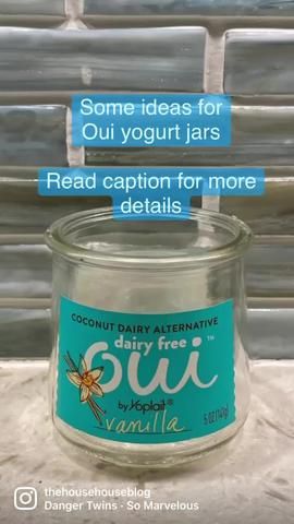 Oui Yogurt Jar Craft | TikTok Oui Jars, Oui Yogurt, Yogurt Jars, Jars Diy, Dairy Alternatives, Jar Diy, Fall Ideas, Jar Crafts, Some Ideas