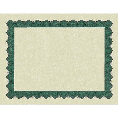 Present beautiful awards on these Great Papers Masterpiece Studios green-bordered parchment certificates. Create professional documents for graduation ceremonies, awards, and contest winners by printing custom designs on these parchment-patterned certificates. The delicate metallic green border on each of these certificates adds a special touch to the 60-pound paper stock, calling attention to recognized achievements. This pack contains 100 blank Great Papers Masterpiece Studios parchment certif Green Scrapbook, Art Certificate, Vintage Shirt Design, Online Scrapbook, Summer Scrapbook, Scrapbook Background, Green Border, Studio Green, Paper Background Texture