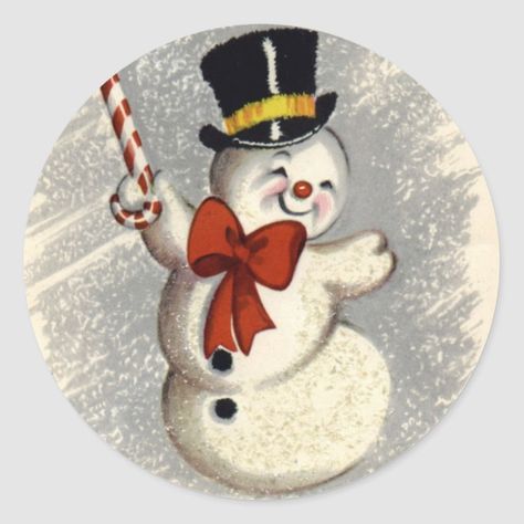 Retro Snowman, Happy Snowman, Vintage Snowman, Classic Christmas Decorations, Christmas Squares, Vintage Christmas Images, Holiday Painting, Snowman Painting, Christmas Drawing