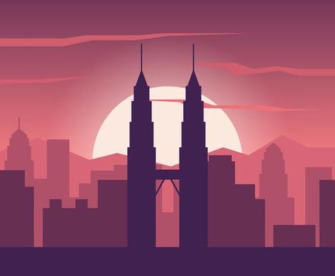 Flat Modern Kuala Lumpur City Skyline Vector Illustration 344726 Vector Art at Vecteezy Kuala Lumpur City, City Prints, City Skyline, Kuala Lumpur, Travel Posters, Vector Art, Art Images, Template Design, Vector Free