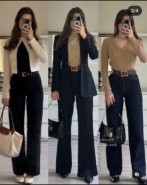 Winter Outfits Aesthetic Office, Business Casual Outfits Brunette, Black Pants Outfit Ideas For Women, How To Style Dress Pants Business Casual, Architect Woman Outfit, Daily Formal Outfit Women, Professor Woman Outfit, Brown Suit Jacket Outfit Woman, Professional Formal Outfits Women