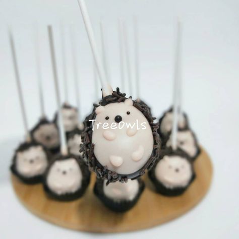 Animal Cake Pops Diy, Animal Cake Ideas Easy, Woodland Creature Cake Pops, Hedgehog Cakes Ideas, Woodland Animal Cake Pops, Cake Pop Animals, Woodland Theme Cake Pops, Woodland Cakepops, Hedgehog Birthday Party