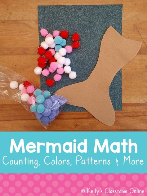 Fairytale Math Activities Preschool, Mermaid Crafts For Preschoolers, Mermaid Prek Activities, Pirates And Mermaids Preschool Activities, Mermaid Learning Activities, Mermaid Art For Preschool, Math Ocean Activities Preschool, Mermaid Math Preschool, Preschool Mermaid Craft