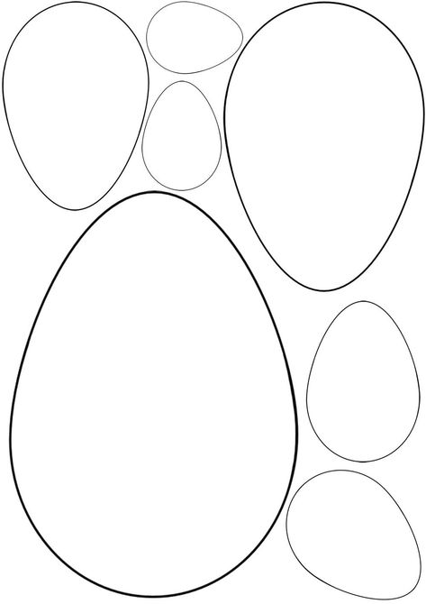 Easter Egg Stencil Free Printable, Easter Egg Cutouts, Easter Egg Diy Crafts, Felt Egg Pattern, Paper Eggs For Easter, Easter Egg Sewing Pattern, Egg Pattern Printable, Easter Egg Outline Free Printable, Blank Easter Egg Template Free Printable