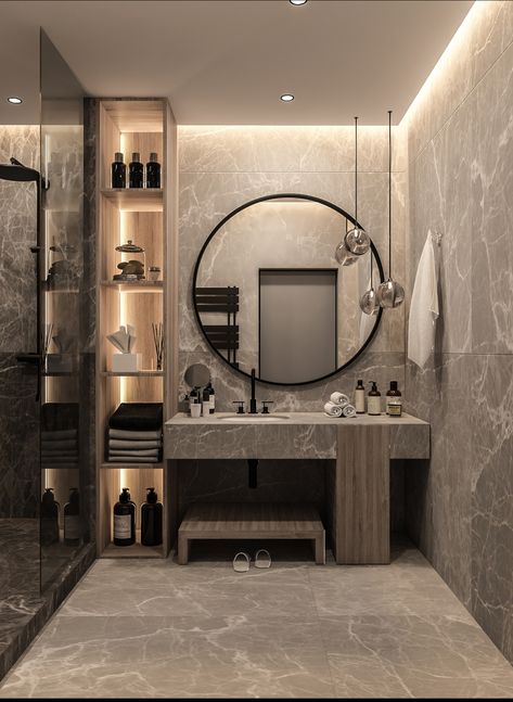 Luxury Vanity Ideas Bathroom, Bathroom Vibes, Bathroom Interior Design Modern, Bathroom Design Black, Organization Bathroom, Washbasin Design, Bathroom Color Schemes, Bathroom Inspiration Modern, Luxury Bathrooms