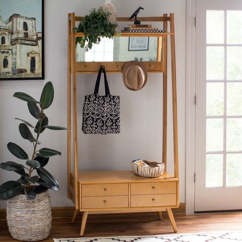 Ten stunning hall trees that will make your entryway stand out - Living in a shoebox Entryway Hall Tree, Entryway Hall, Hall Tree With Storage, Mid Century Modern Wood, Hall Tree, Plywood Furniture, Classic Furniture, Mid Century Furniture, My New Room