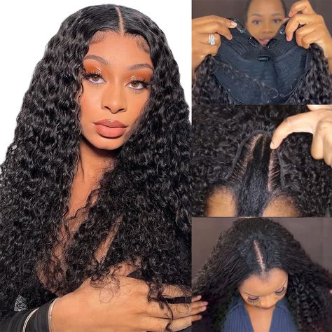 PRICES MAY VARY. V Part Wig: Royal Impression V Part Wig Human Hair High Quality, 100% Brazilian Virgin Human Hair, Upgraded from U Part Wig. Show Your Real Scalp, More Real. Blend with Your Own Hairline, More natural. New Upgrade U Part Wig: Glueless V Part Wig with Clips No Lace, No Gel. Minimal Leave Out, No Sew-in. Allow You to Wear Your Own Real Scalp in Your Parting Area. More Natural, Easier to Install, Quicker to Put on and Take Off Everyday. V Part Wig Cap Size: Breathable Elastic Cap M Curly Half Wig, V Part Wig, Full Sew In, Deep Wave Human Hair, Half Wig, Long Curly Wig, U Part Wig, U Part, Deep Curly