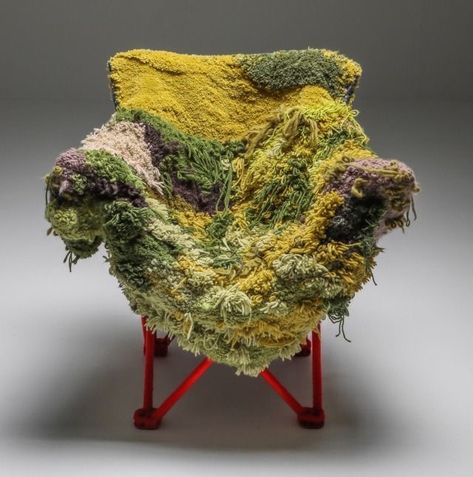 Article from : Tumblr : Siren of Stars : “ Sit in my Valley “ Lionel Jadot Sit In, Moss Rug, Textile Fiber Art, Design Textile, A Level Art, A Chair, Embroidery Art, Textile Art, Fiber Art