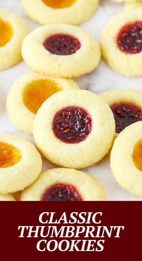 Jam Thumbprint Cookies Ina Garten, Cookies With Marmalade, Small Batch Thumbprint Cookies, Easy Thumbprint Cookies, Best Thumbprint Cookies, Life Love And Sugar, Raspberry Thumbprint Cookies, Jam Thumbprint Cookies, Thumbprint Cookies Recipe