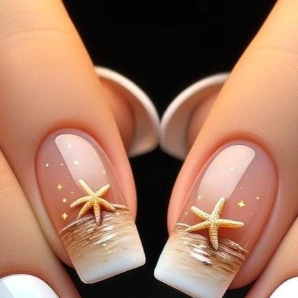 Tamara Margaryan on Instagram: "Embrace the magic of serenity with our unique nail designs! 🌅✨  #nailart #beachvibes🌴🌊 #sunsetnails #magicalnails #aiart #naildesigns #summernails #artisticnails #nailinspiration #handcraftednails #dreamynails #sunsetglow #serenenails" Simple Beach Nails Gel, Nail Designs With Stickers, Nails For Summer 2024, Beach Theme Nails Designs, 3 D Nails Designs, Short Beach Nails, Vacation Nail Colors, Nail Art Creative, Beach Nail Art Designs