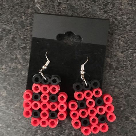 These Are Ladybug Handmade Perler Bead Earrings! If You Have Any Questions Please Ask! Length Is About 1 Inch! Perler Bead Earrings, Mini Iron, Perler Crafts, Earrings Ideas, Magnetic Earrings, Melty Beads, Lady Bugs, Iron Beads, Beads Earrings