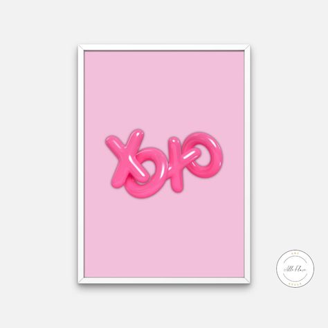 Xoxo Poster, Pink Academia Aesthetic, Xoxo Design, Dorm Prints, Pink Academia, Preppy Decor, Art Preppy, Personalized Wall Decor, Pink Preppy