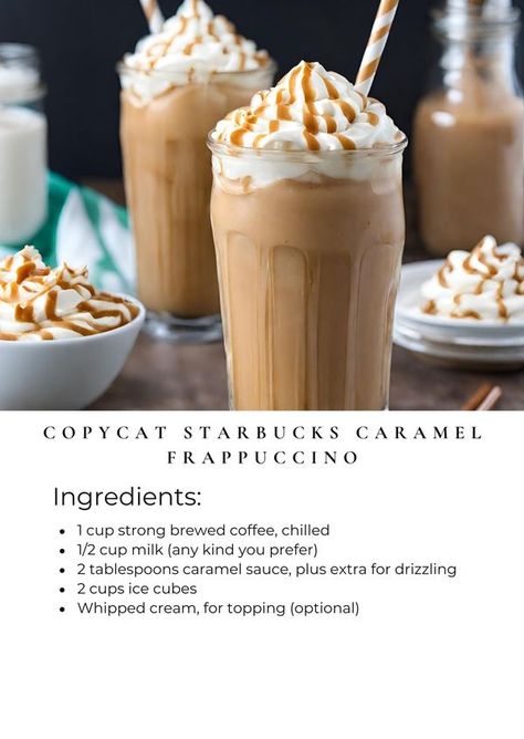 Frappe Recipes, Carmel Frappe, Coffee Milkshake Recipe, Ninja Coffee Bar Recipes, Starbucks Caramel Frappuccino, Homemade Candle Recipes, Frappe Recipe, Coffee Milkshake, Caramel Frappuccino