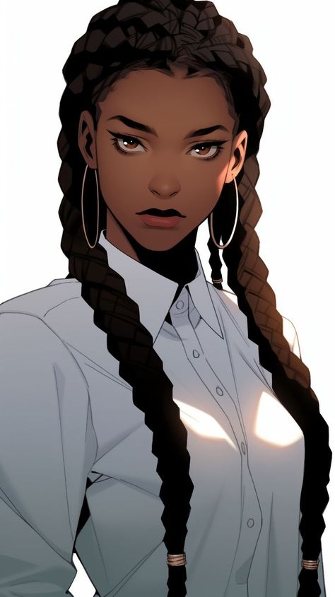 Wealthy Character Design, Pale Character Design, Character Design Black Woman, Black Woman Oc Art, Black Female Character Art, Black Female Oc Character Design, Black Character Design Female, Black Woman Character Design, Black Anime Female