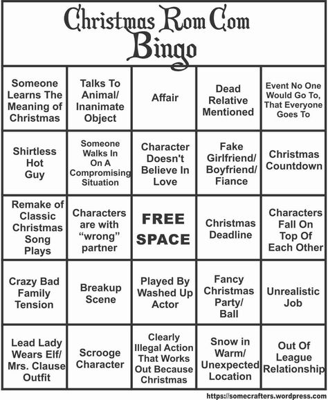 Christmas Rom Com bingo.  The best way to watch those hallmark Christmas movies! Christmas Rom Com Movies, Hallmark Bingo Christmas, Hallmark Movie Bingo, Hallmark Bingo, Hallmark Christmas Movie Bingo, Bingo Movie, Christmas Movie Bingo, Movie Bingo, Christmas Sleepover