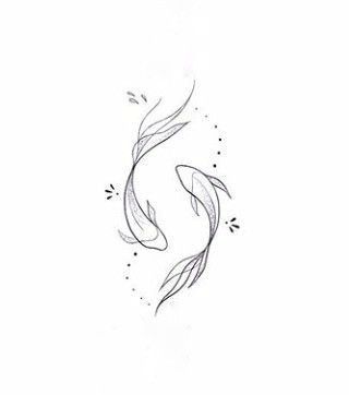 Small Koi Tattoo, Tattoo Ideas Pisces, Small Unique Tattoos With Meaning, Unique Pisces Tattoos, Koi Fish Line Art, Small Fish Tattoos, Acab Tattoo, Pisces Tattoo Designs, Pisces Tattoo