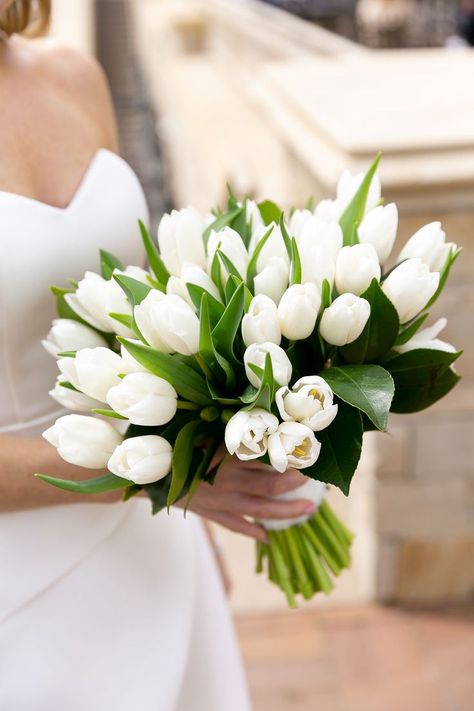 Tulip Bridal Bouquet, Winter Floral Arrangements, Winter Floral, White Bridal Bouquet, Bridal Flower, Floral Collection, White Tulips, Floral Arch, Wedding Bridal Bouquets