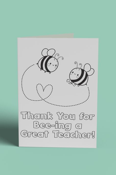 Teacher Appreciation Drawing Ideas, Drawings To Give To Your Teacher, Greetings Card For Teachers, Printable Thank You Cards For Teachers, Cute Drawings For Teachers, Free Printable Teacher Appreciation Card, Teachers Day Card Printables, Diy Teacher Card, Card Design For Teacher