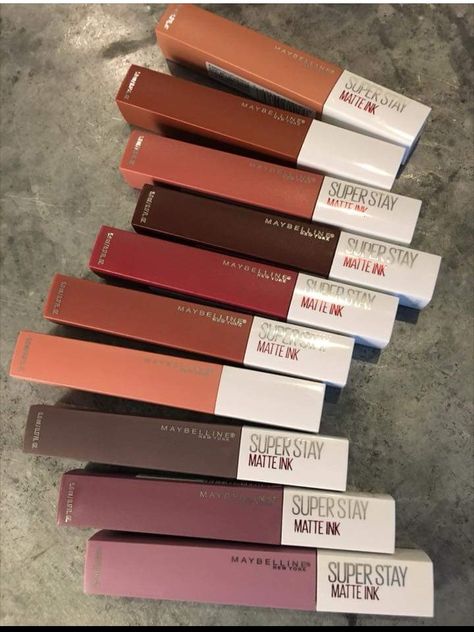 Maybelline Aesthetic, Sandy Aesthetic, Maybelline Makeup Products, Maybelline Matte Ink, Maybelline Super Stay Matte Ink, Maybelline Cosmetics, Red Lipstick Shades, Maybelline Lip, Maybelline Lipstick