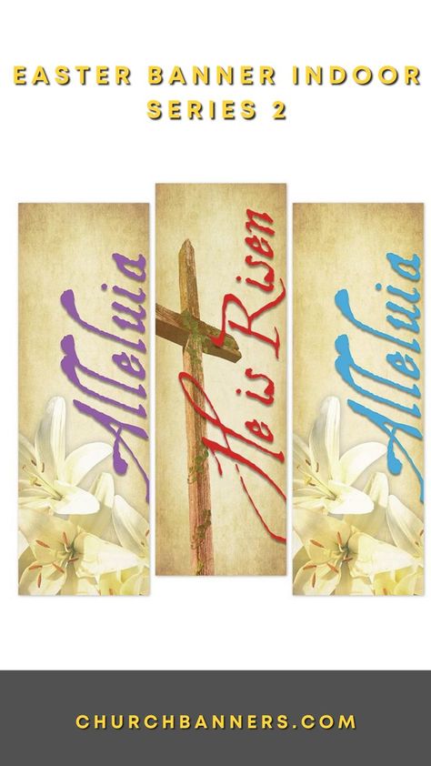 Easter Church Banners, Easter Banners, Sanctuary Decor, Church Banners Designs, Church Banner, Indoor Banner, Event Advertising, Easter Specials, Easter Banner